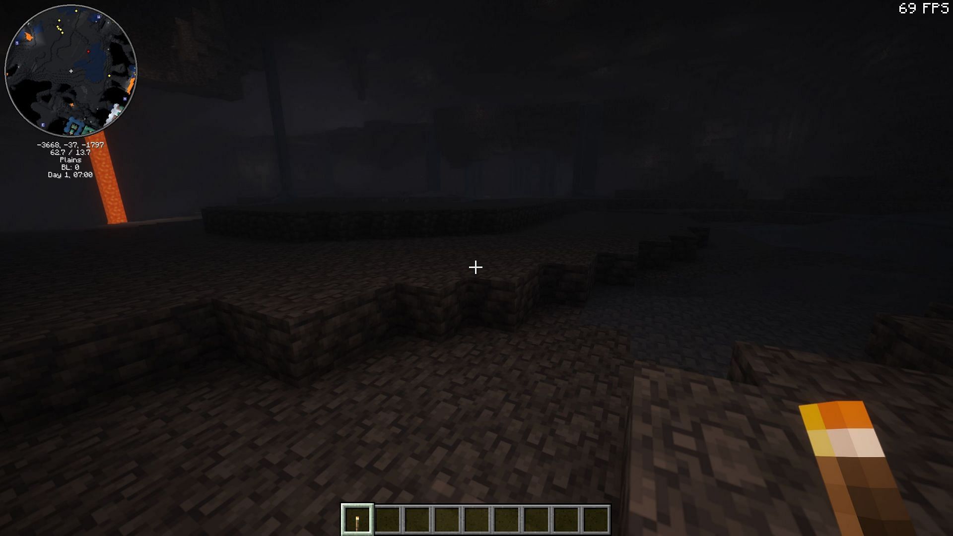 Players can explore without the need to place torches to see ahead (Image via Sportskeeda Gaming || Mojang Studios)